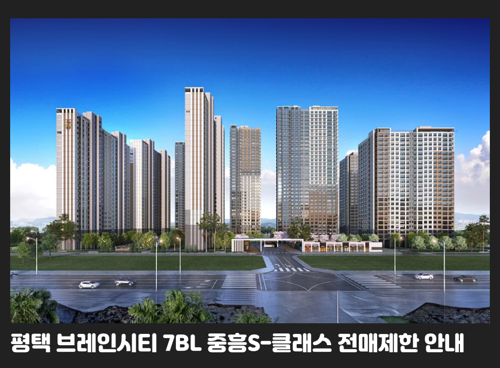 평택 브레인시티 7BL 중흥S-클래스 전매제한 안내