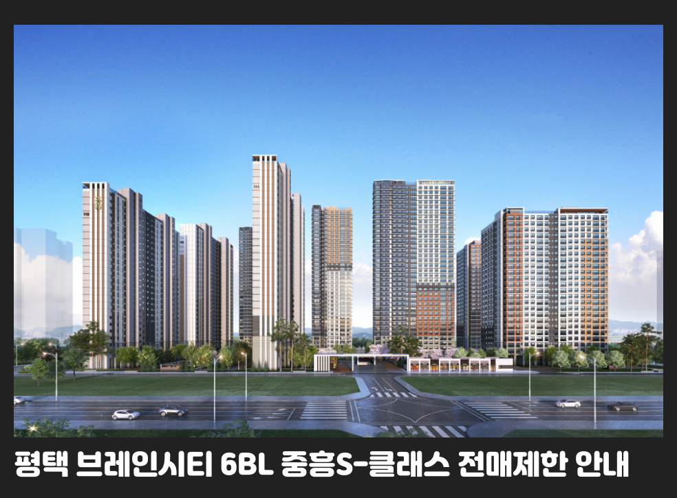 평택 브레인시티 6BL 중흥S-클래스 전매제한 안내