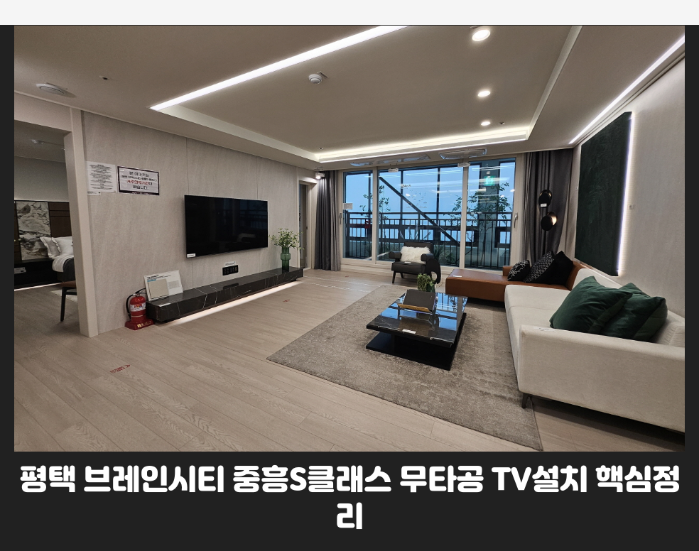 평택 브레인시티 중흥S클래스 무타공 TV설치 핵심정리