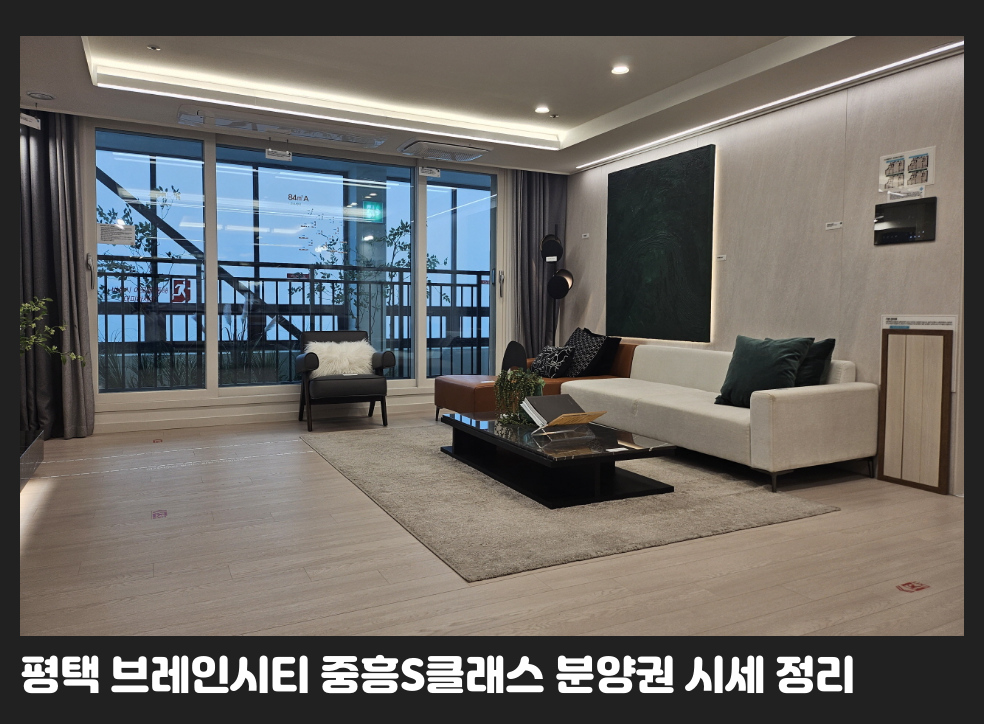 평택 브레인시티 중흥S클래스 분양권 시세 정리